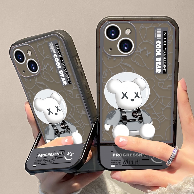 Casing IPhone 13 Pro XR X XS Max 6 6s 7 8 Plus 11 12 Pro Transparan Shockproof Motif Beruang Lucu