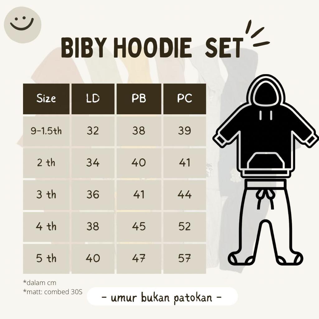 BIBY HOODIE SET | Setelan anak unisex