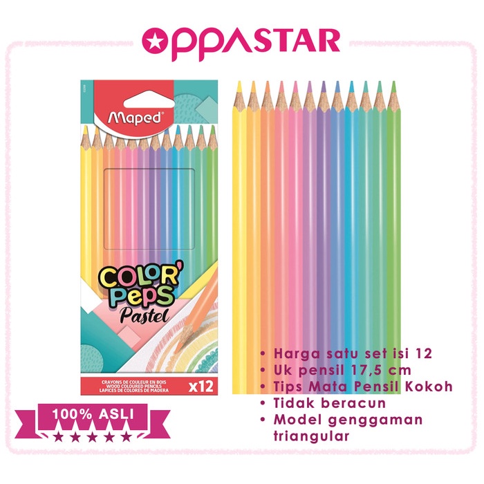 

Nikmati Pensil Warna Set Maped Color Peps Warna Pastel 12 /Set Terlaris