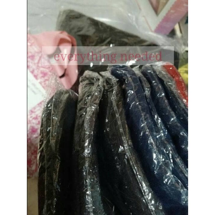 Hits Plain Maxi Dress Wanita / Baju Terusan Polos Panjang Spandek - Hitam
