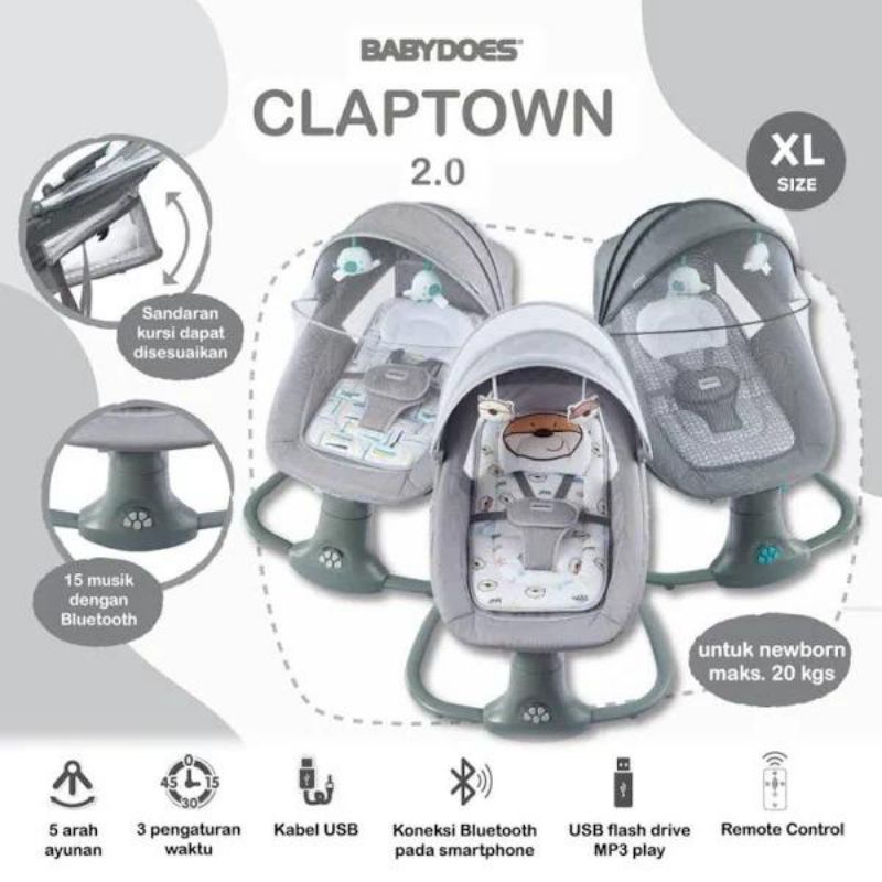 swing ayunan elektrik babydoes claptown/ayunan bayi elektrik