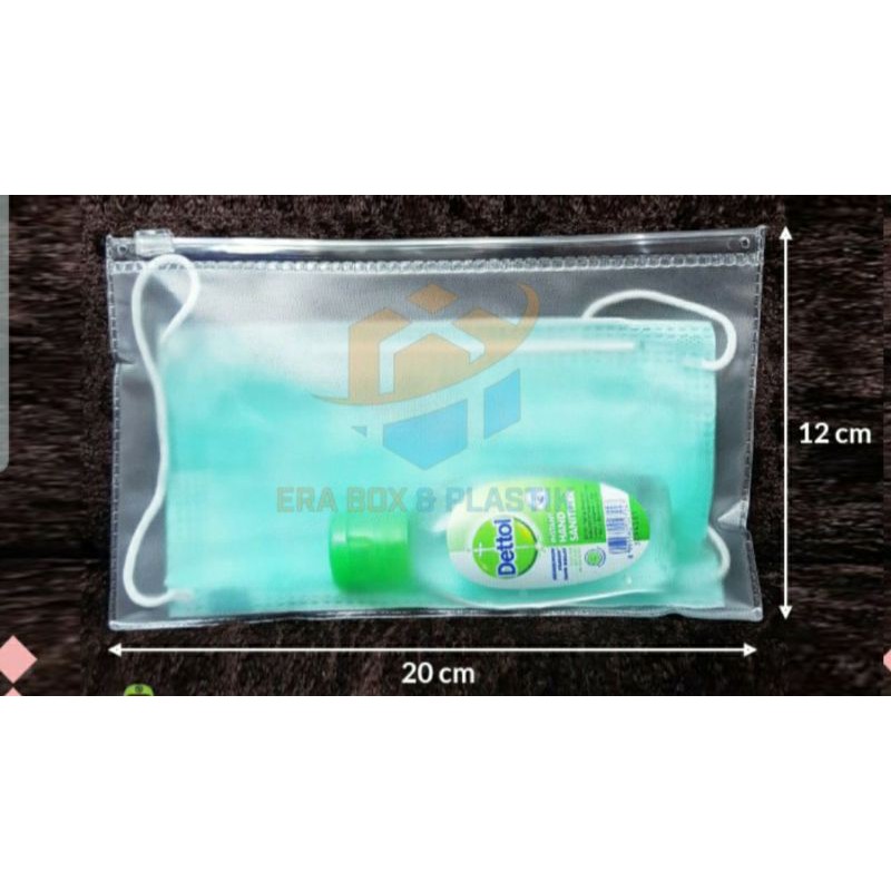 dompet masker tempat masker bahan bening bahan dof
