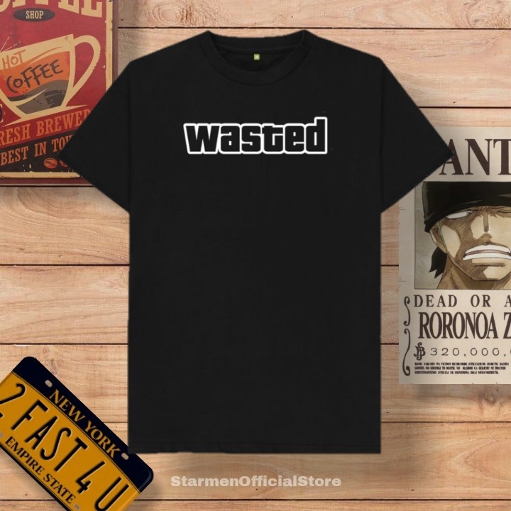 Kaos Distro Unisex WASTED Katun Combed 30s / sablon polyflex /polyflex premium / Pakaian Pria Wanita Atasan Cowok Cewek /kaos kekinian / kaos viral / tshirt tumbrl tee basic /SIZE M , L , XL , XXL / kaus oblong oversize kaos murah best seller ready