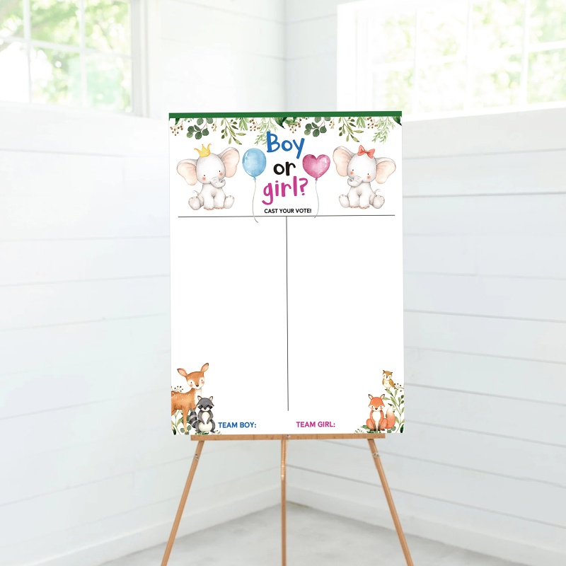 Mary Set Stiker Poster Motif Gender Secret Game Untuk Baby Shower / Anak Laki-Laki / Perempuan
