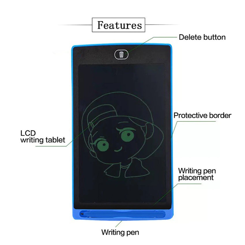 Papan Tulis Untuk Gambar Tulis LCD LED 8.5 | 12 Inch With Stylus Pen / LCD DRAWING WRITING TABLET