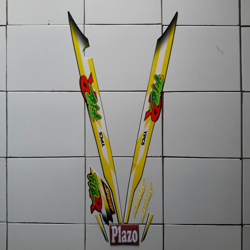 striping sticker lis motor yamaha f1zr 1997 hitam-kuning