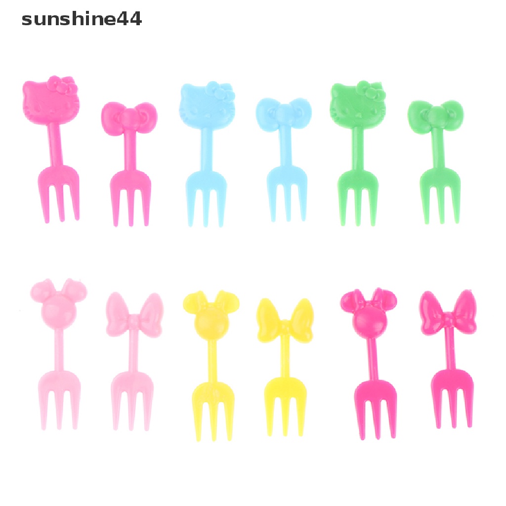 Sunshine 10pcs / set Tusuk Gigi Mini Untuk Buah / Snack / Dessert Anak