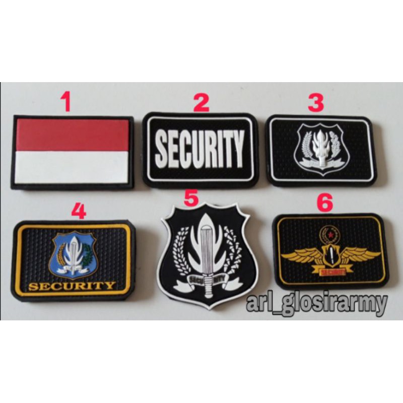 PATCH RUBBER LOGO SECURITI/SATPAM tempelan karet emblem