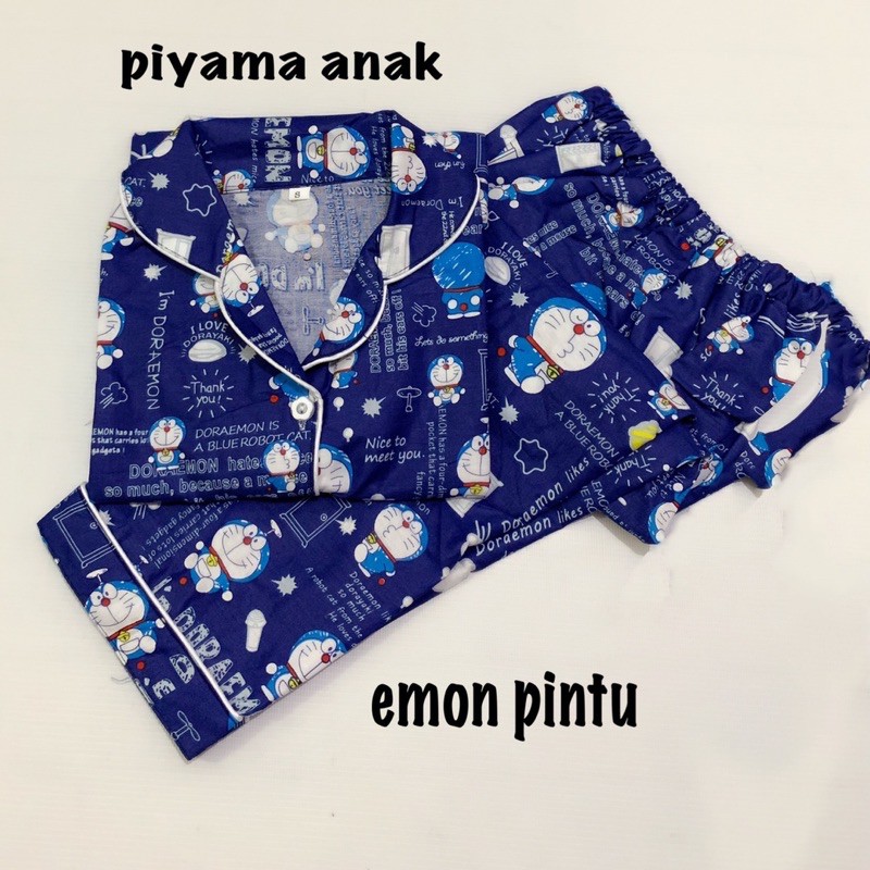 piyama EMON PINTU setelan baju tidur bisa couple anak ibu anak keluarga