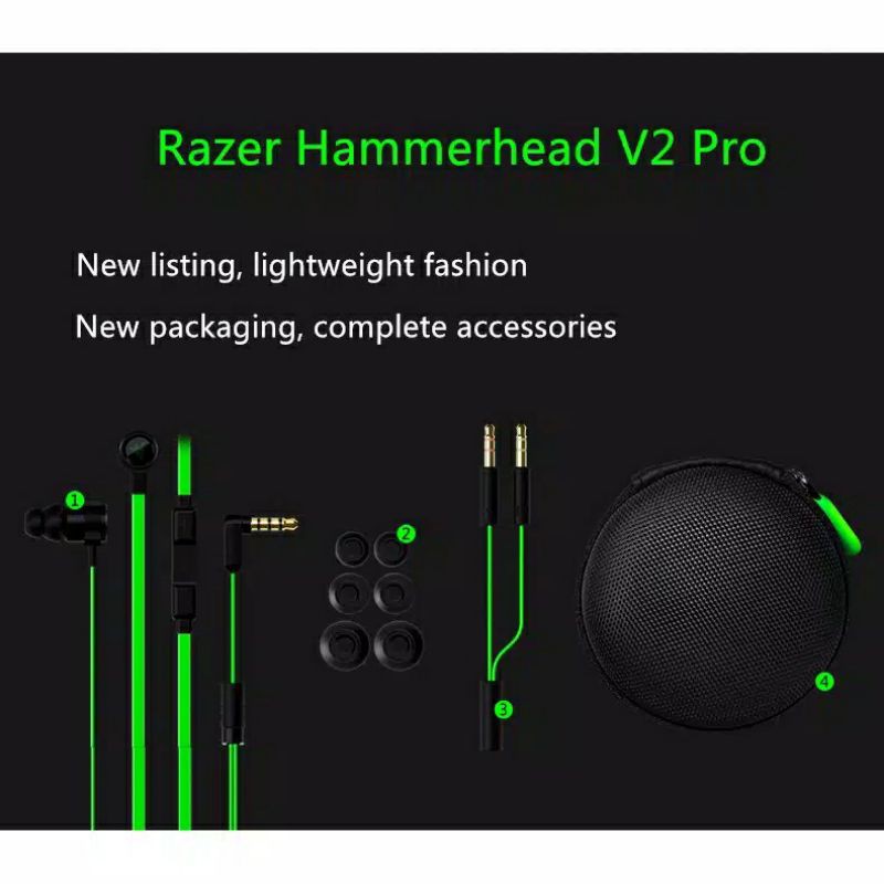 Razer Hammerhead Pro V2 Dota2 Earphone Gaming Hammerhead