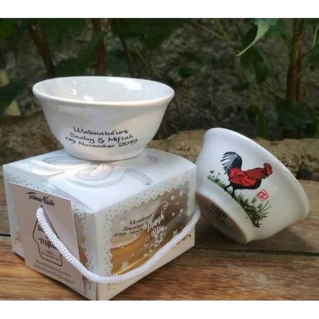 Souvenir mangkok ayam jago kecil