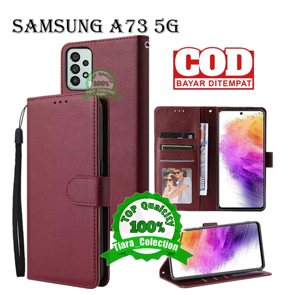 CASE FLIP SAMSUNG GALAXY A73 5G CASING HP / COVER HP UNTUK SAMSUNG GALAXY A73 5G LETAHER FLIP CASE D