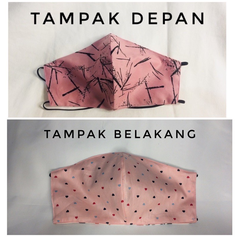 Masker Kain Dewasa 2 Motif Lucu Non Medis Katun Jepang Earloop Headloop