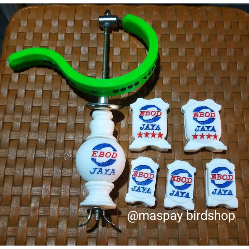 variasi asesoris stoper,pion,gantungan lipat lapis karet sangkar kotak ebod Jaya fullset-Hijau muda