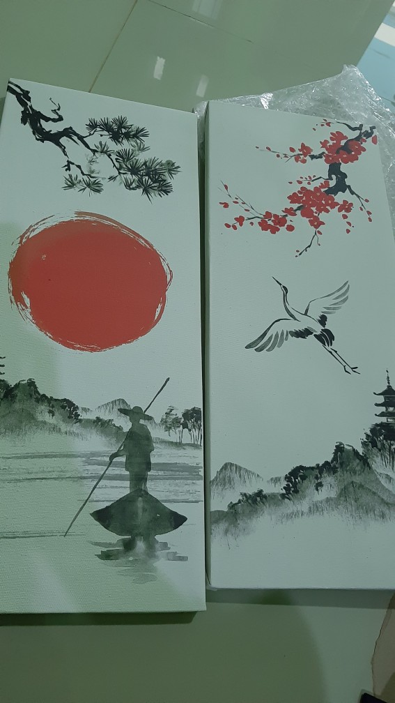 Lukisan Dekorasi Jepang Poster Kanvas Hiasan Dinding Japan 20x50cm Shopee Indonesia