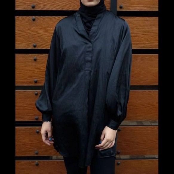 Tunik Jumbo Satin Silk Hnm Tunic Dress Big Size Oversize Hm Original Branded