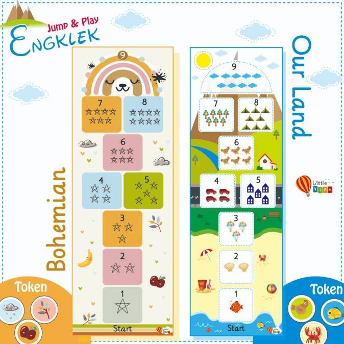 playmat engklek anak gambar bohemian