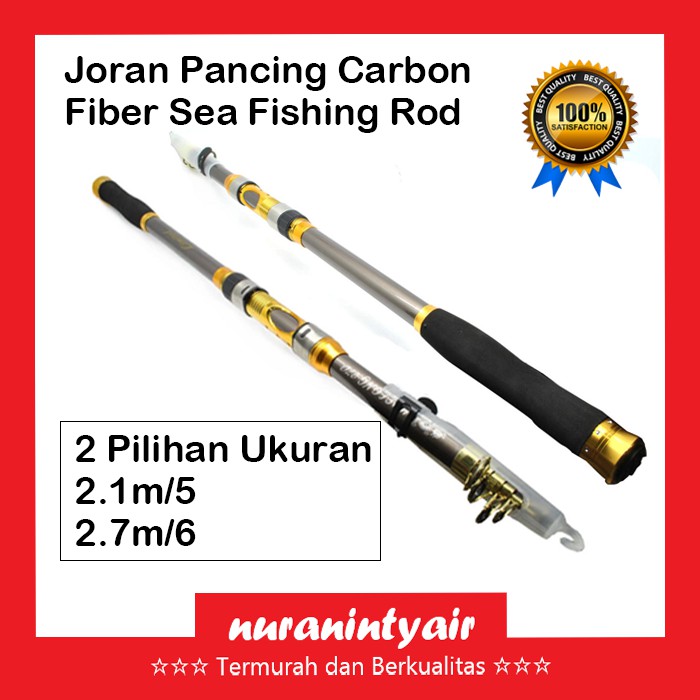 Joran Pancing Murah Berkualitas Carbon Fiber Stainless Steel 2.1m/2.7m