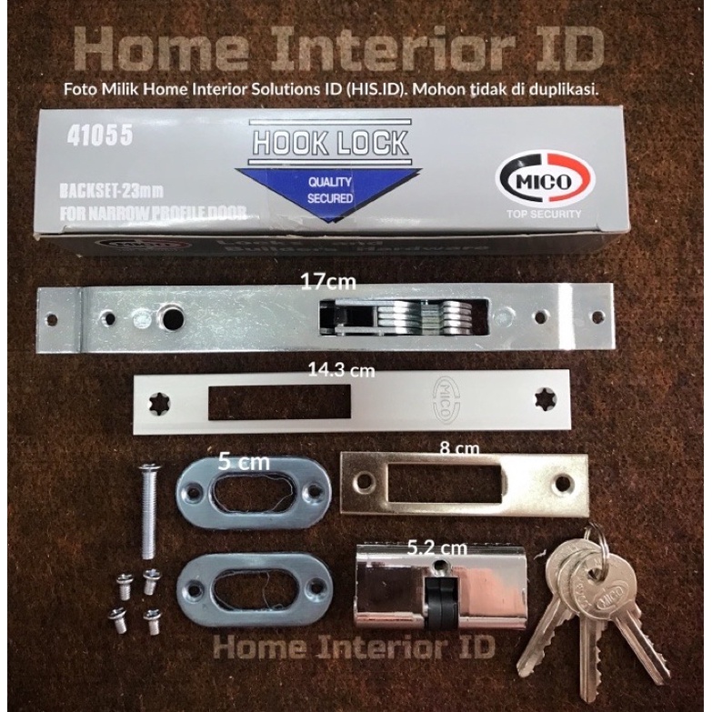 Kunci Pintu Sliding Aluminium - kunci Pintu Geser 4123