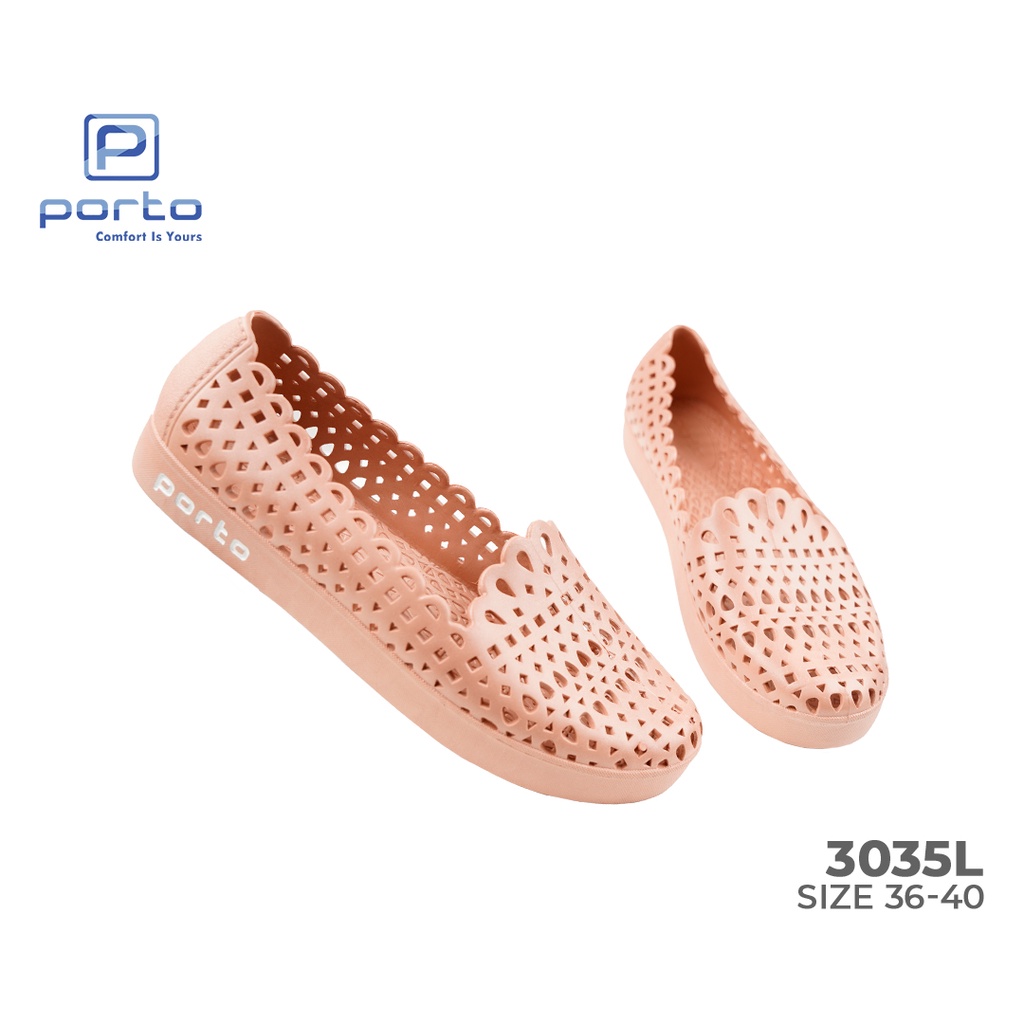 3035L - Porto Leveling Sepatu Wanita Slip On Casual Nyaman Bagus Berkualitas Original Porto