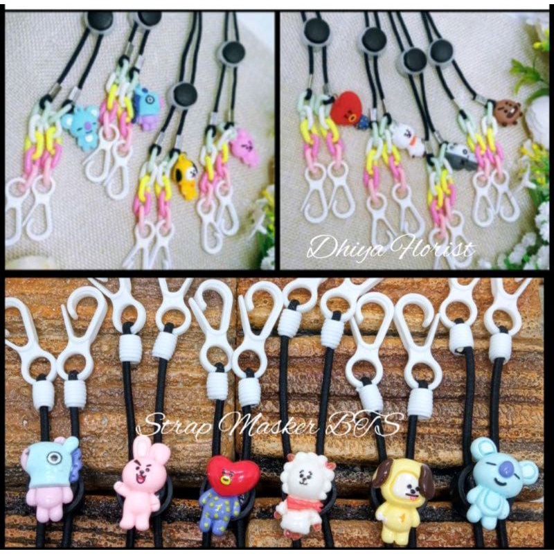 strap masker karakter charm bts strap masker anak tali masker lanyard strap