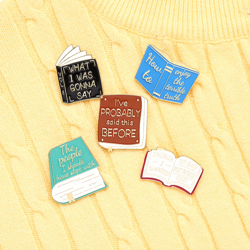 5 Style Magic Book Enamel Pins Harry Potter Book Badge Brooch witchcraft Jewelry Friend Gifts