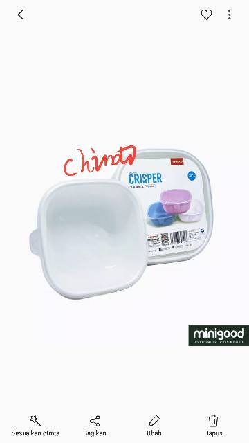 KOTAK MAKAN MINIGOOD BOX PLASTIC ISI 2 TEMPAT MAKANAN SQUARE CRISPER