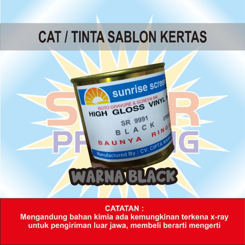 Tinta / Cat sablon kertas Sunrise Vinil Ink Black