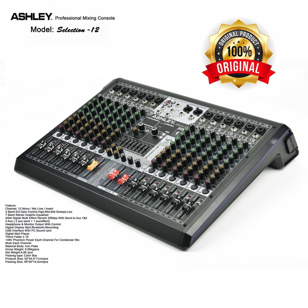 Mixer Audio ASHLEY Selection 12 / Selection12 ORIGINAL Recording to PC