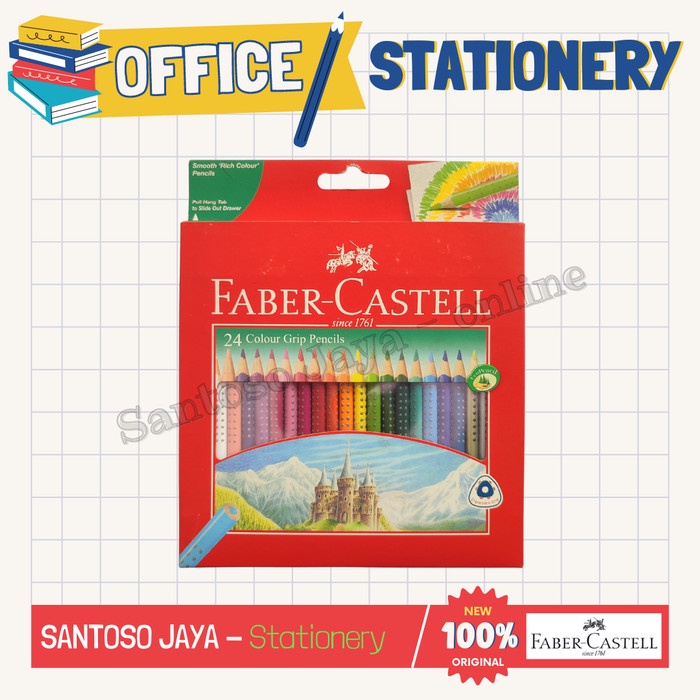 

Pensil Warna Grip FABER CASTELL - 24 Colour GRIP Pencils