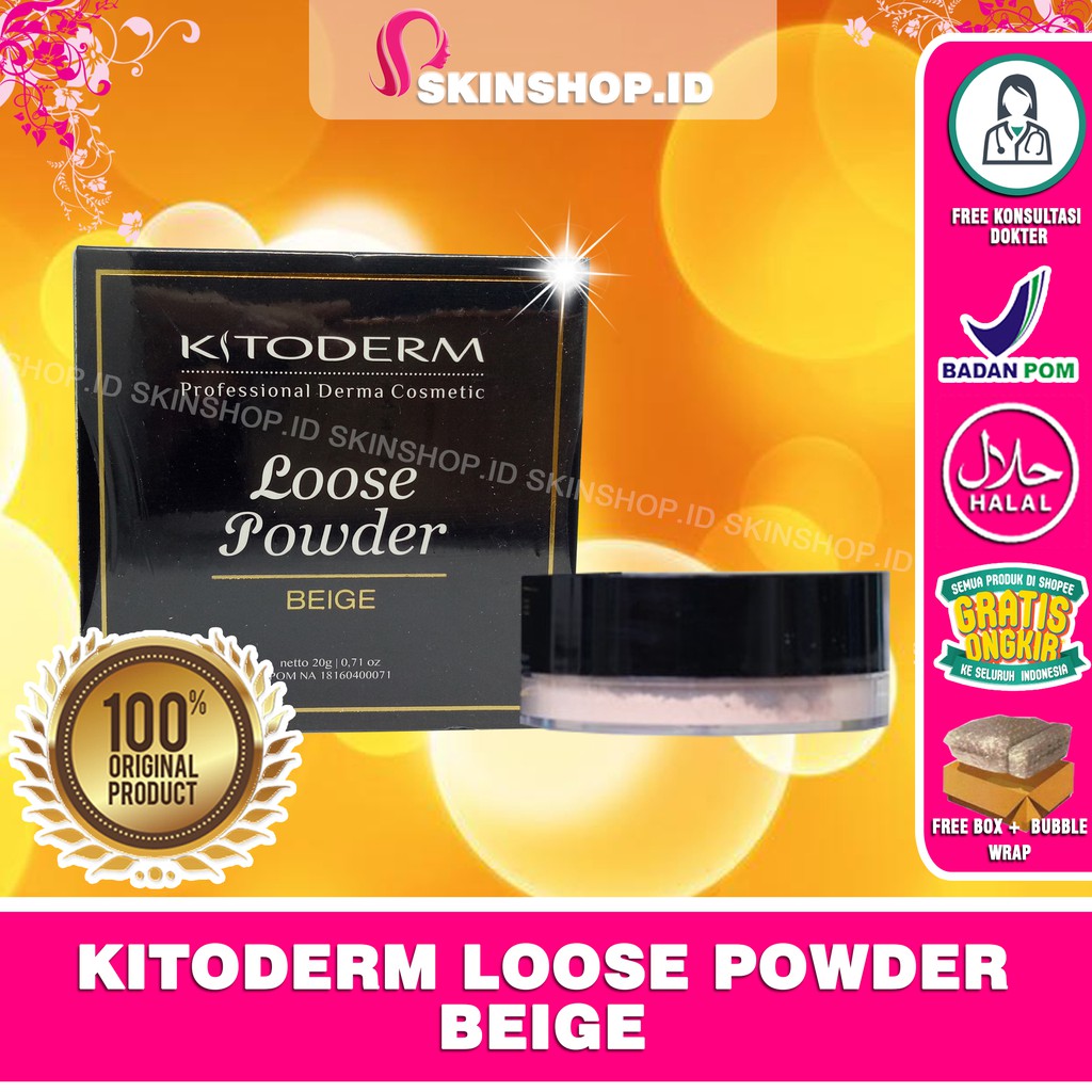 Kitoderm Loose Powder Beige 20gr Original / Bedak Tabur Warna Beige BPOM Aman