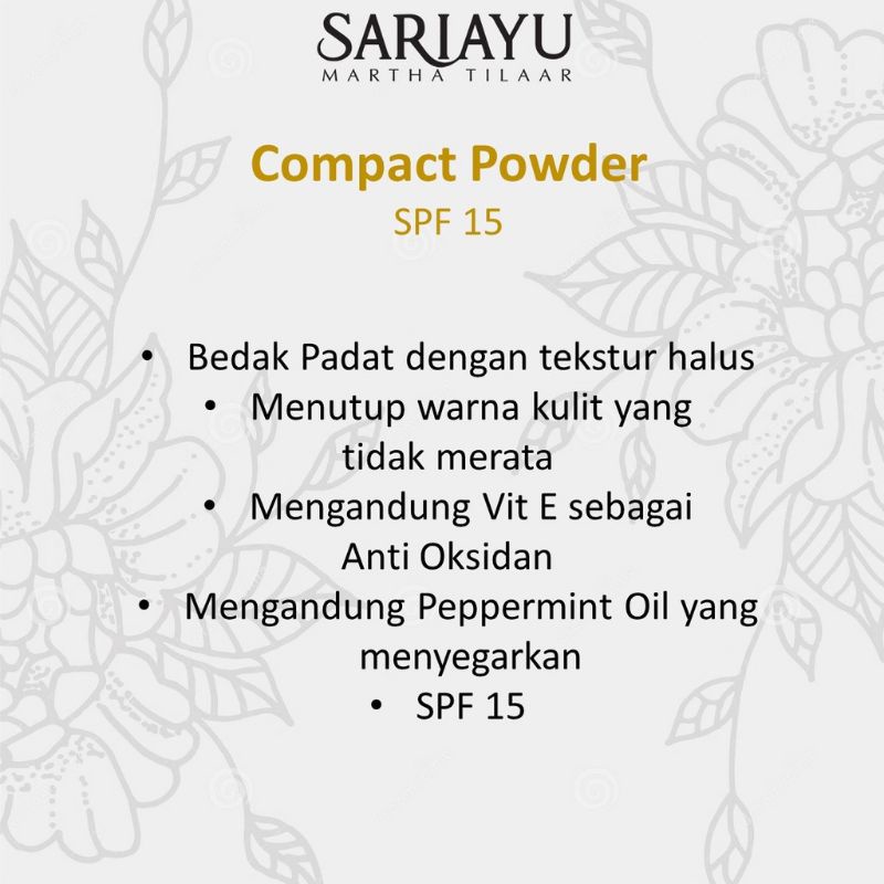 Sariayu Compact Powder SPF 15 | Bedak Padat
