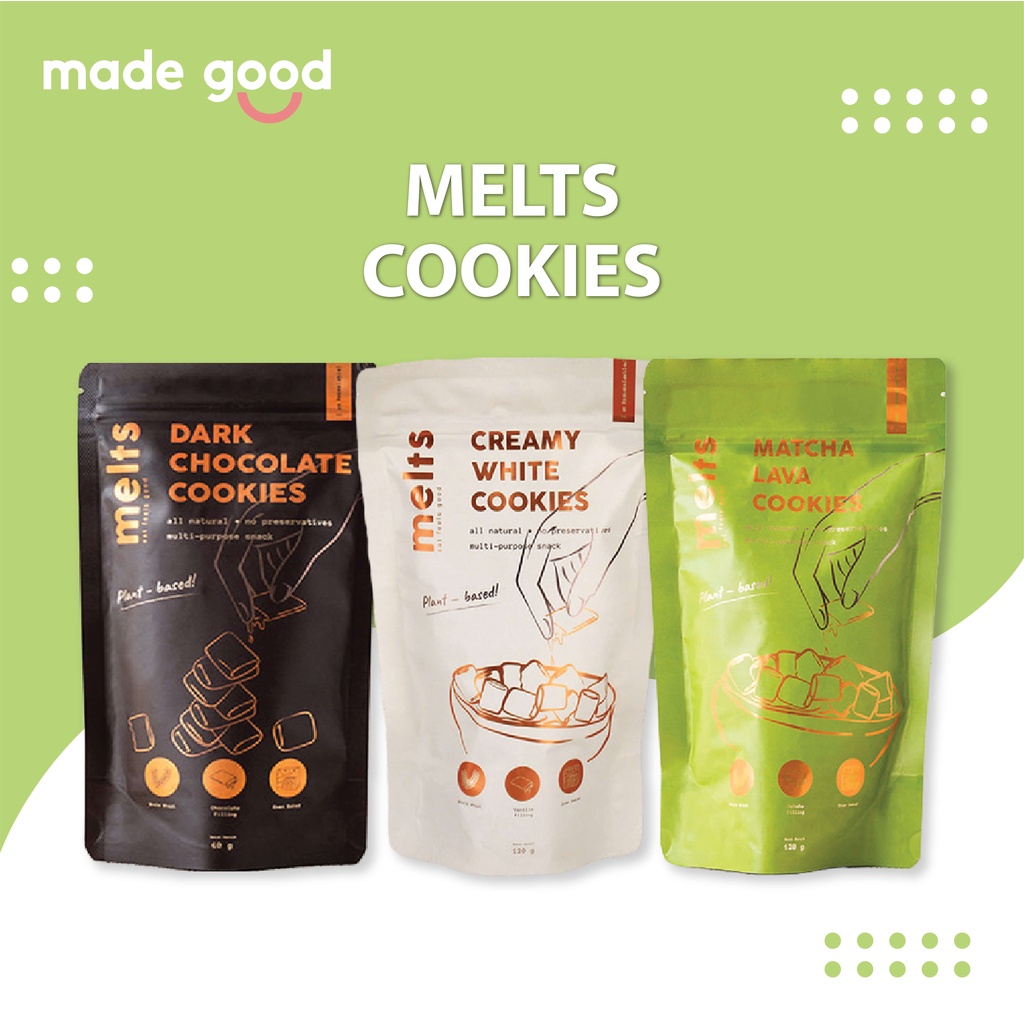 

Melts Dark Chocolate Cookies - Snack Sereal Sehat Diet Coklat 120g/40g Dark Choco 120g