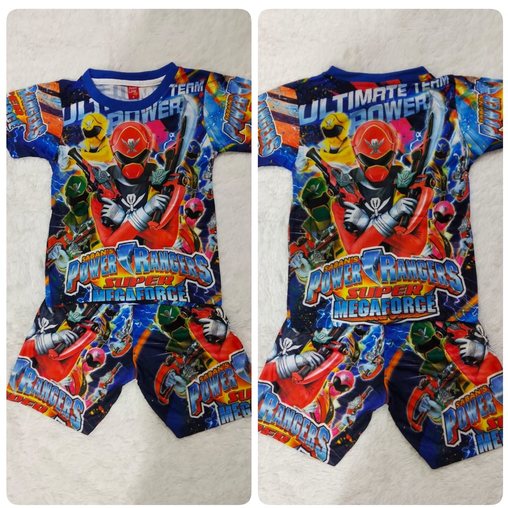 sandisean - full printing Power Rangers/bahan hayget power rangers/setelan power Rangers anak