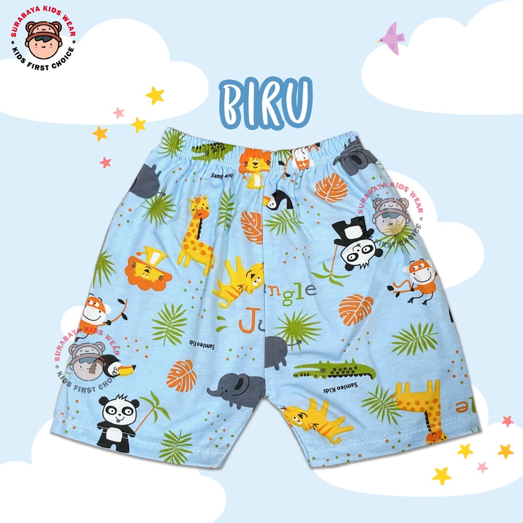 Celana Pendek Anak Laki - Laki Motif Beruang Warna
