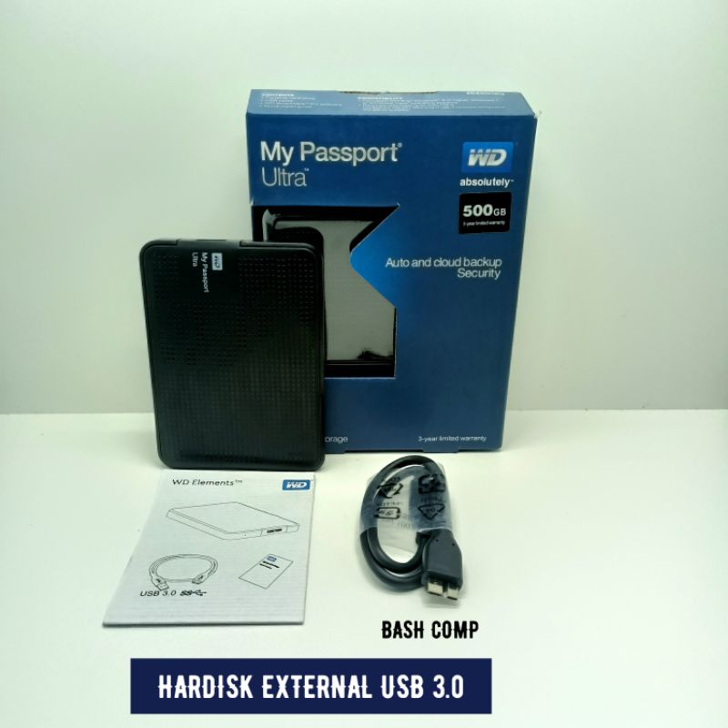 Hardisk Eksternal 500GB WD My Passport USB 3.0 HDD External 1TB WD