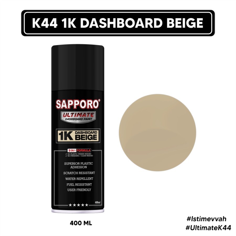 SAPPORO ULTIMATE *** K44 1K BEIGE DASHBOARD COATING Cream Cat Semprot Pilox Pylox Body Kasar