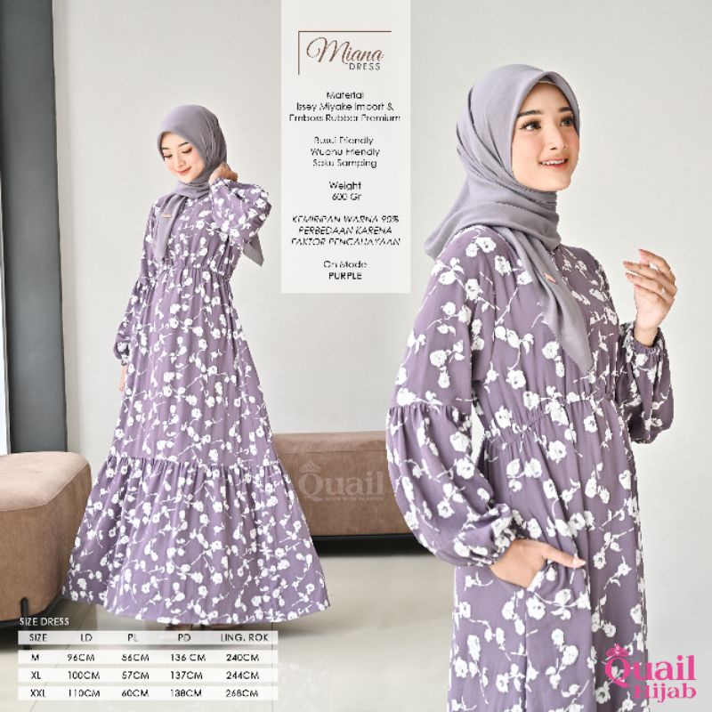 Gamis Dress Wanita Muslim Original Quail Hijab MIANA