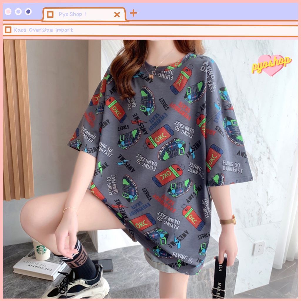 Kaos Oversize Import Model Longgar Motif London Street