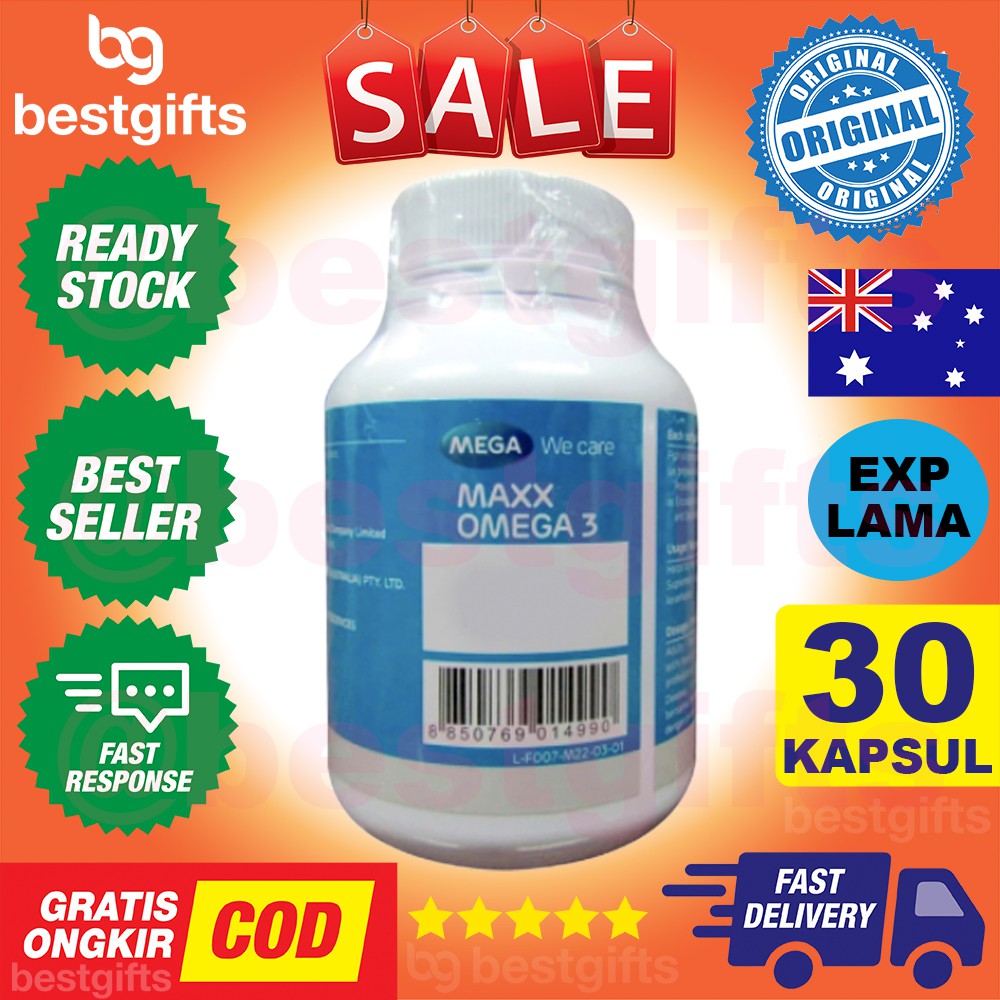 MEGA WE CARE MAXX OMEGA 3 FISH OIL MAX MINYAK IKAN KECERDASAN FUNGSI OTAK ANAK KOLESTEROL 30 KAPSUL