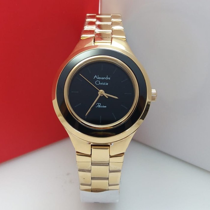 JAM TANGAN ALEXANDRE CHRISTIE AC 2821 GOLD BLACK ORIGINAL GARANSI RESMI 1 TAHUN