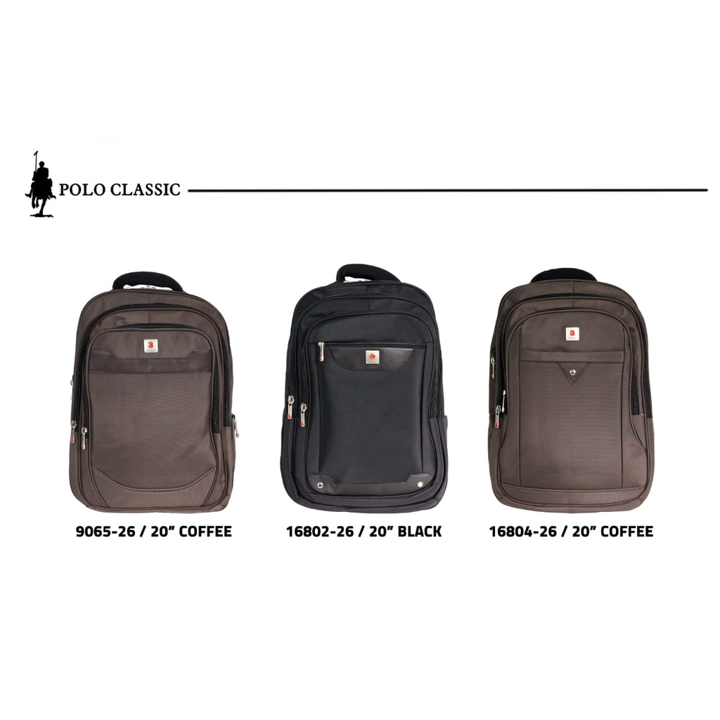 TAS RANSEL LAPTOP JUMBO PRIA POLO CLASSIC SIZE 20INCH EXPANDING ORIGINAL