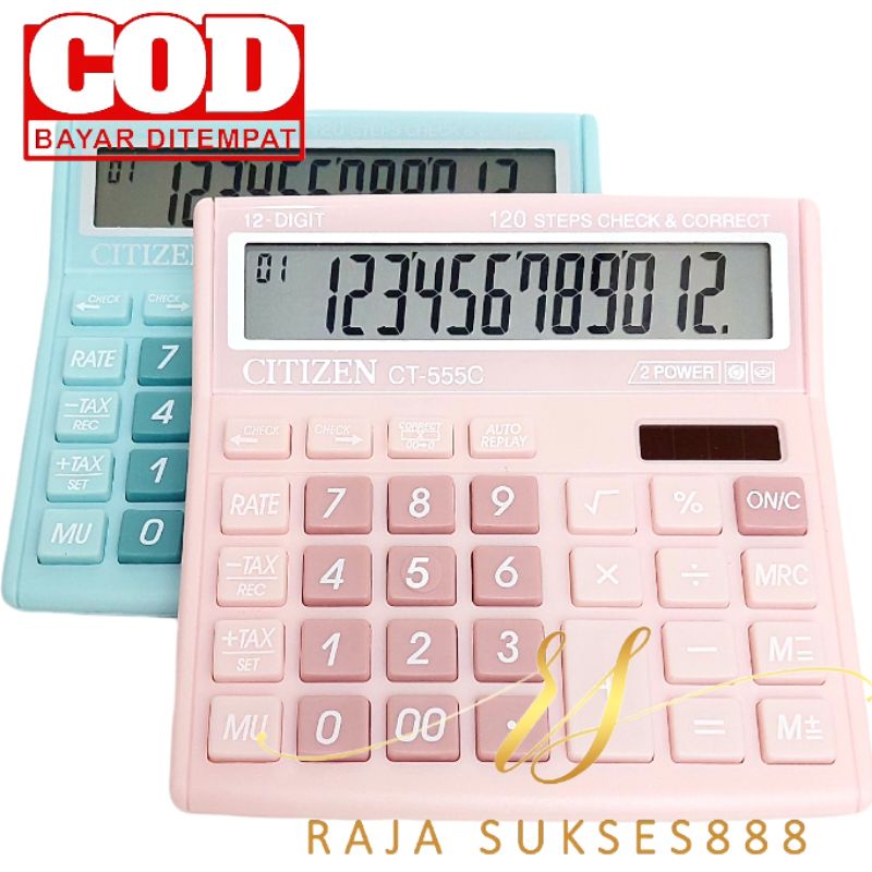 

Calculator Citizen CT 555 Warna Pastel Kalkulator CITIZEN 555N 555 N 12 DIGIT CHECK ULANG CHECK