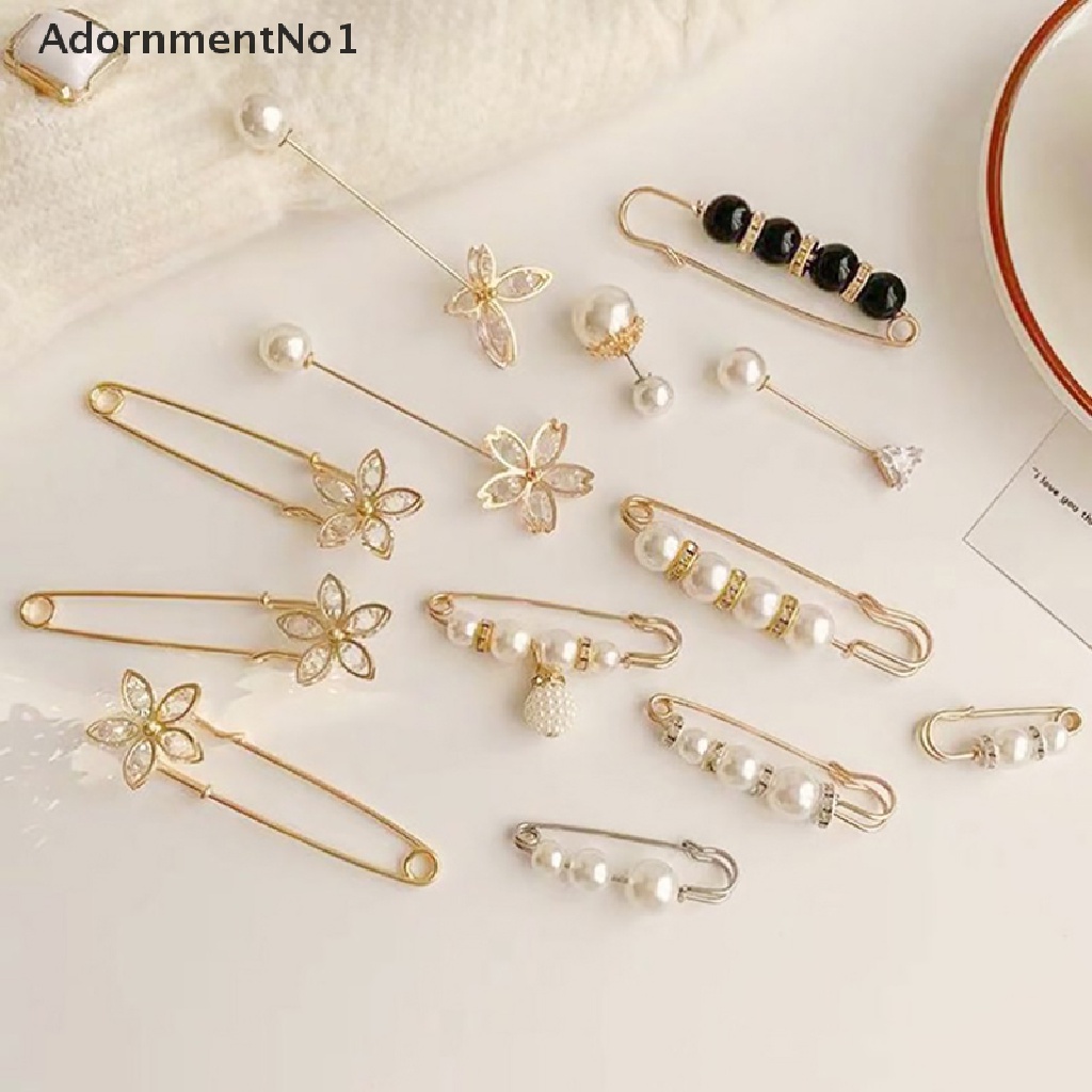 (AdornmentNo1) Bros / Pin Motif Bunga Aksen Mutiara + Hollow Untuk Aksesoris Wanita