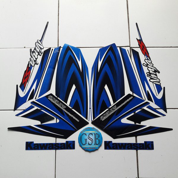 stiker motor ninja ss 2011 biru