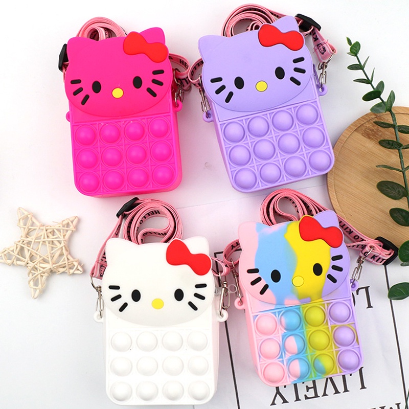 【COD】New unicorn lucu Mainan dekompresi silikon anak-anak Dompet koin tas messenger anak-anak mainan anak perempuan