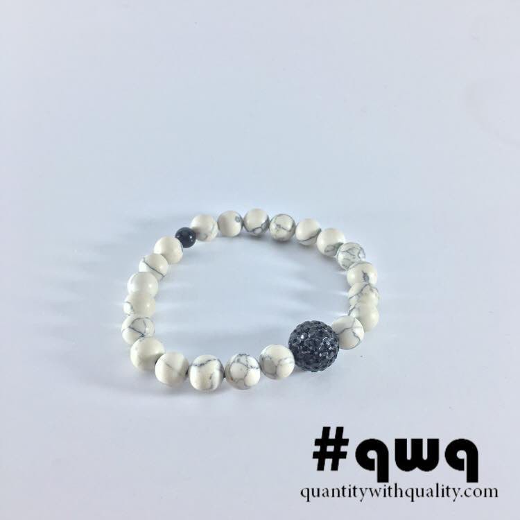 gelang batu white phyrus and black onyx cubic zirconia cowok cewek