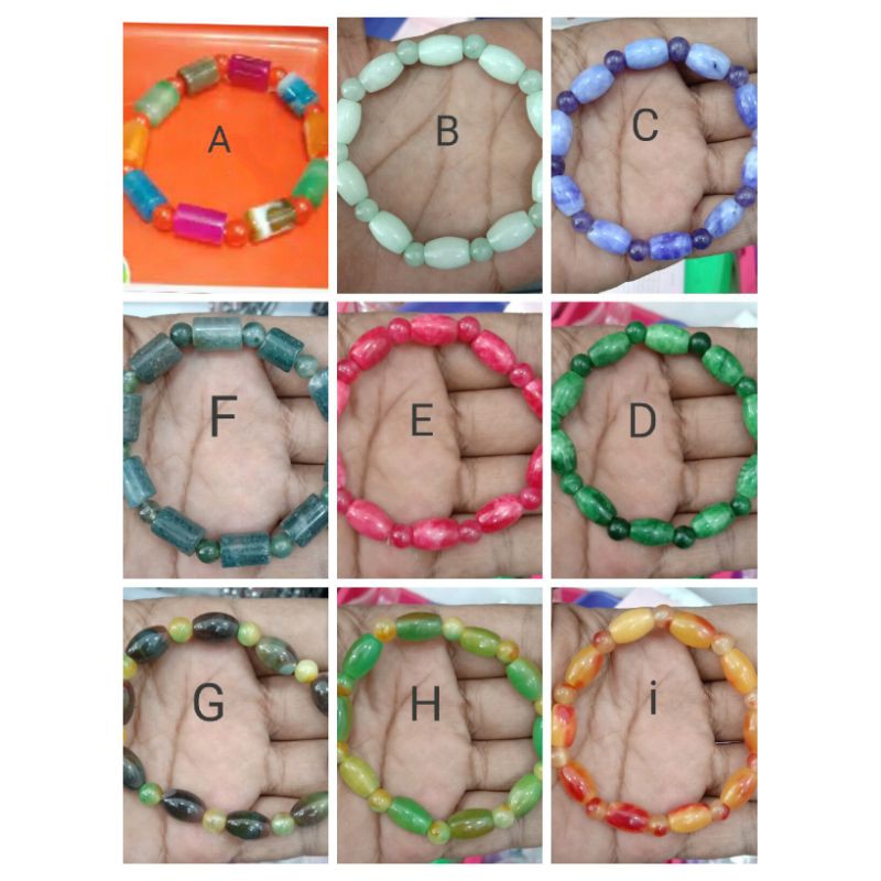 Over stok Gelang batu giok warna 03