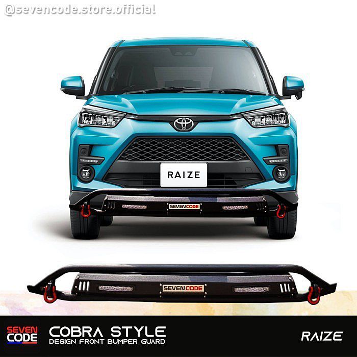 Tanduk Depan Cobra Bumper Depan Besi Toyota Raize Lampu LED DRL