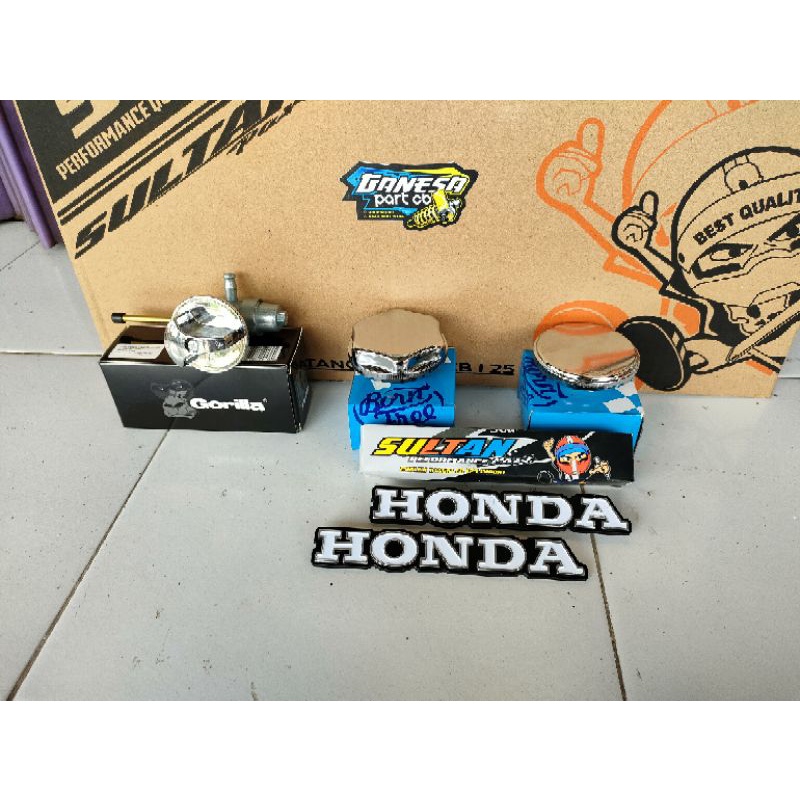 PERLENGKAPAN TANGKI CB 125 EMBLEM LOGO TANGKI CB 125 KRAN TANGKI KRAN BENSIN KRAN TIREV TUTUP TANGKI